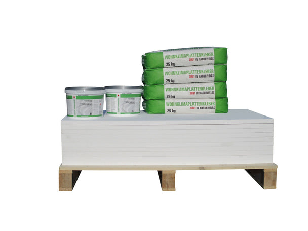 Kalziumsilikatplatten-Renovierset 30mm grundiert mit Zubehör